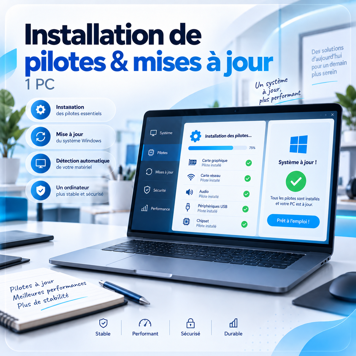 Installation de pilotes et mises à jour