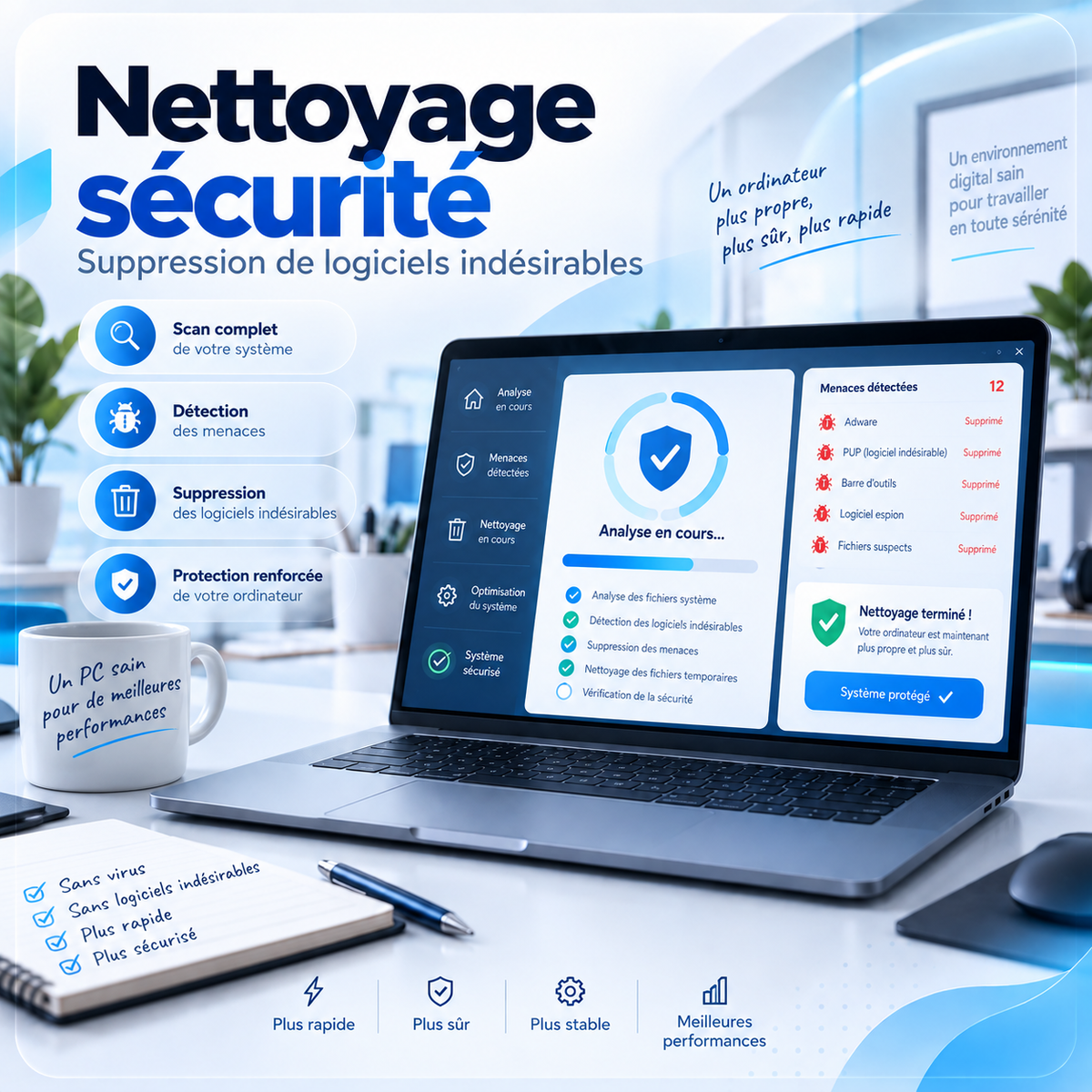 Nettoyage sécurité et suppression de logiciels indésirables